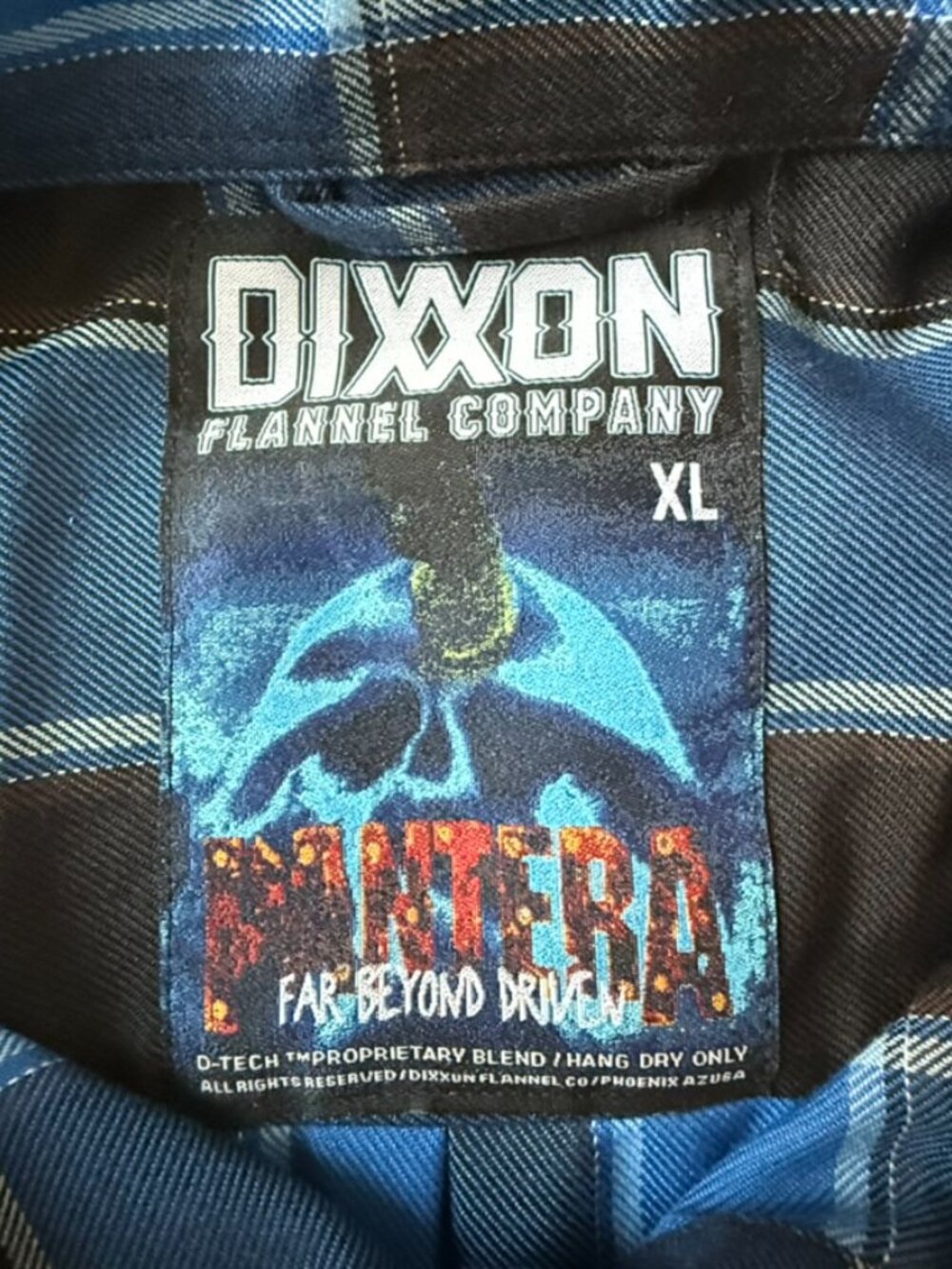 Dixxon Flannel Womens XL Pantera Blue Black Button Shirt Far Beyond Driven - Picture 9 of 12